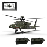 Lunaro YU XIANG F11 AH-64 - Helicóptero RC a escala 1/32 con GPS, avión de control remoto sin barra de 6 canales con luces LED, vuelo estable, helicóptero militar RC para principiantes para adultos