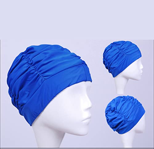 Fabric Swimming Cap Pleated Swimming Hat Women Swim Cap for Long Hair Elastic Turban Cancer Headwear Bathing Shower Cap for Swim Pool Beach Spa Travel Holiday - Image 3