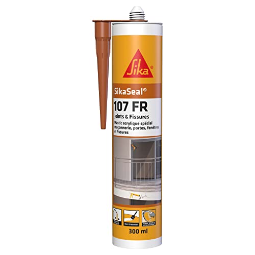 SIKA - Mastic acrylique spécial maçonnerie - portes - fenêtres - SikaSeal 107 joints et fissures - Acajou - Int/Ext - Multisupports - Résistant aux intempéries -...