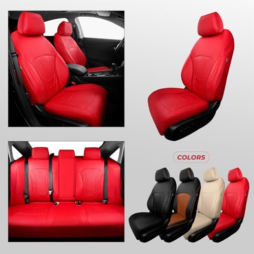 FREESOO for Honda Accord Seat Covers EX Hybrid 2023 2024 2025, Custom Fit Car Seat Covers, Luxury Waterproof Leather Seat Covers Full Set, Red by FREESOO - Used condition - Image 8