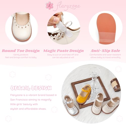 Image of Flaryzone Toddler Little Girl Mary Jane School Uniform Oxfords Flat Dress Shoes