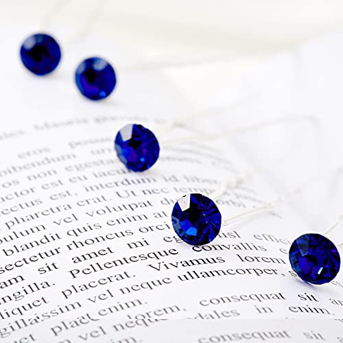 ZOUIQSS 20 Pack (Navy) Rhinestone Hair Pins Crystal Hair Clips for Bridal Wedding Women Hair Jewelry Accessories,with Clear Container - Image 3