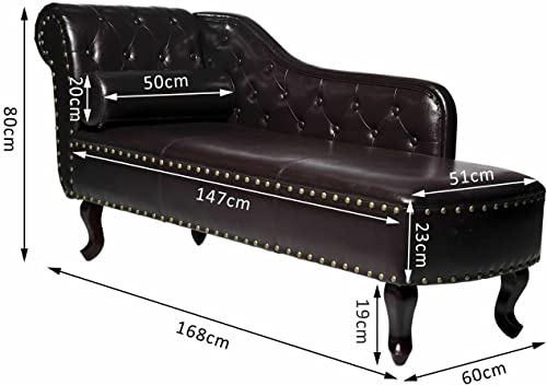 Image of Lazy Couch and Reclining Sofa /Recliner Chaise Longue /Fabric recliners /for Bedroom /Living Room /Office Reception Recliner Lounge Sofa and Armchair (Balck Leatherette)