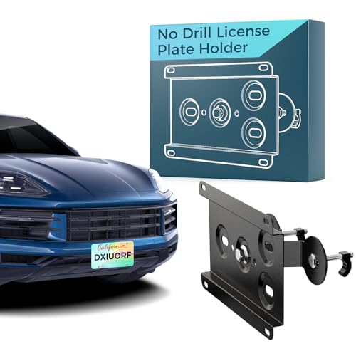 No Drill Front Grille License Plate Frames License Plate Mount Bracket Holder Relocator Compatible with Porsche Cayenne Turbo 2019-2023 by DXIUORF - Used condition - US$33.11