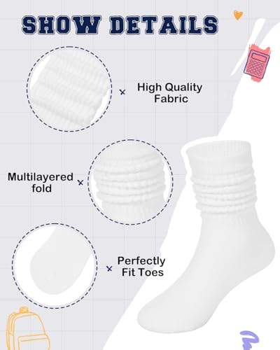 Century Star Kids Slouch Socks Girls Toddler School Uniform Knee High Sock Long Crew Boot Socks Solid2