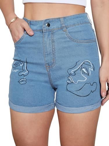 Image of Miss Chase Women's White Regular High Rise Clean Look Regular Stretchable Denim Shorts