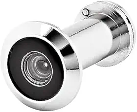 Olho Mágico Cromado 200°: Segurança e Visão Panorâmica para Sua Porta - Latão Durável, Fácil Instalação e Acabamento Elegante para Proteger Seu Lar