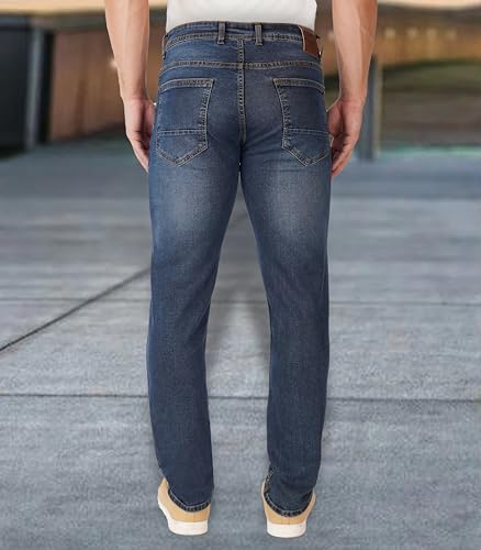 Image of i'sol Men's Tapered Slim Fit Comfortable Mid Rise Stretchable Jeans