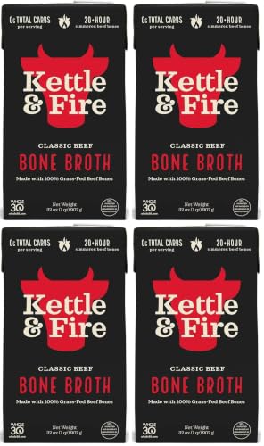 Image of Kettle & Fire KETTLE & FIRE Bone Broth,Beef,32 Oz,(Pack of 4)
