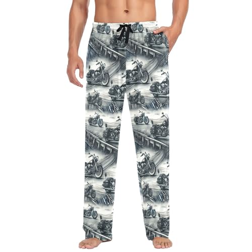 Boccsty Christmas Men Cotton Flannel Pajama Pants Halloween Mens Lounge Sleep PJ Bottoms S-XXL