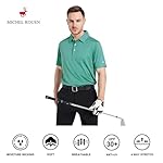 Mens Golf Shirt Moisture Wicking Dry Fit Performance Sport Short Sleeve Striped Golf Polo Shirts for Men - Image 5