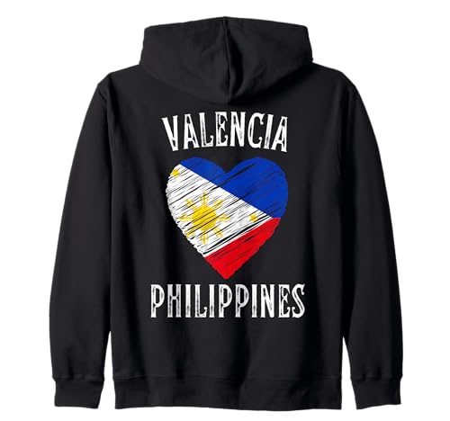 Philippines Flag Heart Valencia City Sudadera con Capucha