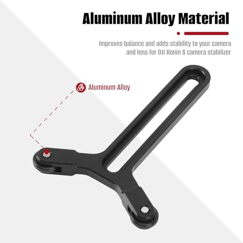 Soporte en forma de Y con doble rueda para lentes, sistema de soporte para marco de lentes con tornillo deslizante de 1/4 pulgada, compatible con DJI Ronin S y Ronin SC miniatura 6