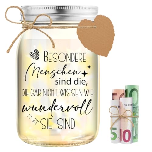 HSDSH LED Flaschenlicht mit Spruch, Besondere Menschen Geschenk für Oma Mama Frauen Freundin Freund Schwester Kollegen Lieblingsmensch, Inspirierende Deko, Geschenke für Geburtstag Weihnachten