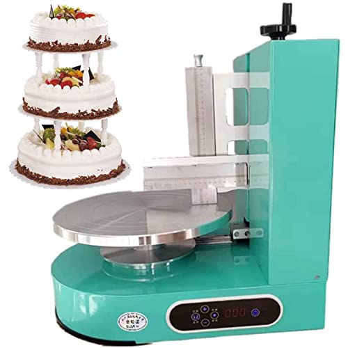 BEESOM Máquina Automática Formación Hielo para Tartas Cumpleaños, Máquina Alisadora, Esparcidor Decoración Crema, Raspador Tartas Ajustable 4 a 12 Pulgadas,Green