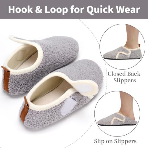 Image of Ibeauti Women Mens House Slippers Lightweight Comfy Barefoot Slipper Socks Rubber Sole House Shoes for Indoor /Outdoor Bedroom Travel
