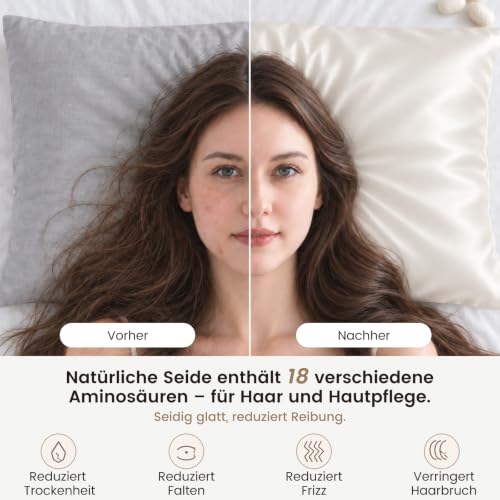 THXSILK 22 Momme Seide Kissenbezug - 100% Seide Kopfkissenbezug Sofakissenbezug Kinderwagen - Anti milben Reißverschluss Seidenkissenbezug… – Ansicht 4