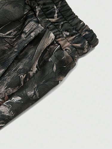 ZAFUL Mens Casual Joggers Sweatpants Drawstring Streetwear Y2K Jungle Camouflage Allover Print Loose Fit Pants4