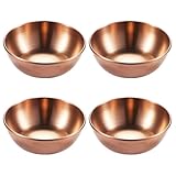 FOMIYES Platos de Acero Inoxidable para Salsas y Especias, Redondos, 4 Piezas en Oro Rosa, Perfectos para Servir Aperitivos y Acompañamientos