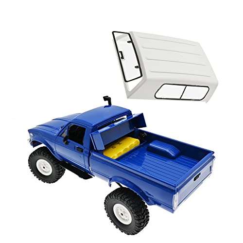 The perseids RC Rock Crawler WPL C24 RTR 1/16 Pickup Trucks Blue with LED Lights 2.4Ghz 4x4 Off-Road RC Semi Trucks All Terrain Car, RC Crawler Remote Control Truck for Boys and Adults - Thumbnail 3