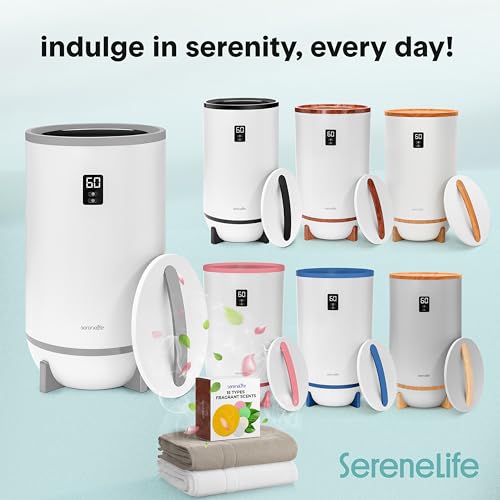 SereneLife Towel Warmer & Blanket Warmer, Single Touch Hot Towel Warmer with LED Ring, Timer, Auto Shut Off, 21.5" Bathroom Towel Warmer with 20L Capacity Fits 2 Towels, Includes 2 Fragrance Discs by SereneLife - Image 7
