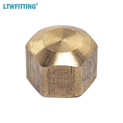 Ltwfitting 3/8-Inch Brass Compression Cap Stop Valve Cap,Brass Compression Fitting(Pack Of 10) #TOP2