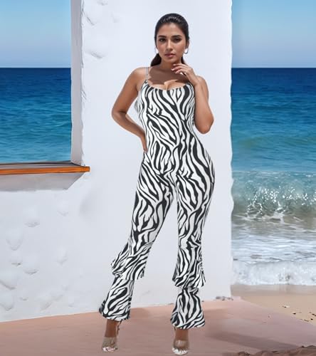 Image of Jigfar Women Sexy Elegant Bodycon Jumpsuit Going Out Romper Birthday Party Club Night Outfits