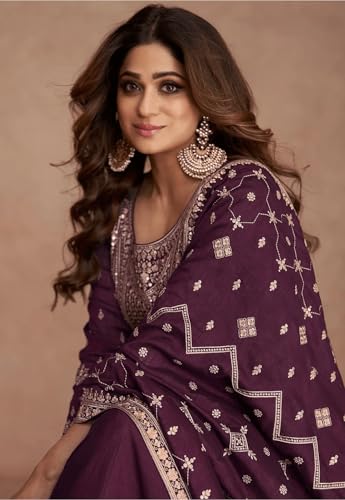 Image of Girl's Fashion Hub's Anarkali Gown with duaptta Set for Women, Chinon Silk Fabric || Ethnic Gown for Women