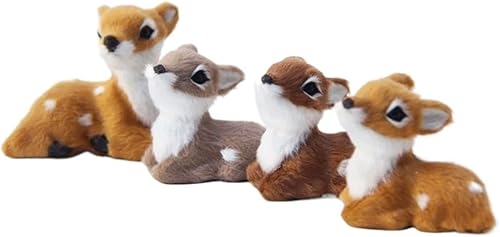 Miniatura 3 de Accesorios de arreglo de ciervos de simulación, ciervos artificiales en miniatura, figura de modelo, adornos de ciervo de Navidad, decoración del