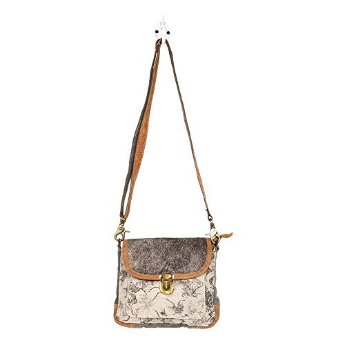 Myra Bag Radiant Upcycled Canvas & Cowhide Leather Crossbody Bag S-12574