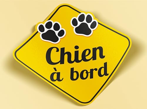 SC ® - Sticker/Autocollant - Chien à bord Style Panneau - Modèle Unique & Original - Fabrication Française