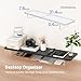 AFOOYO Monitor Stand Riser,31.5-Inch LED Light Wood Computer Monitor Stand with Adjustable Acrylic Legs,Desk Accessories Desktop Organizer Stand for, Computer,Laptop,Printer,PC TV Screen Riser,Black