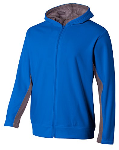 A4 Boy's Full Zip Color Block Fleece Hoodie