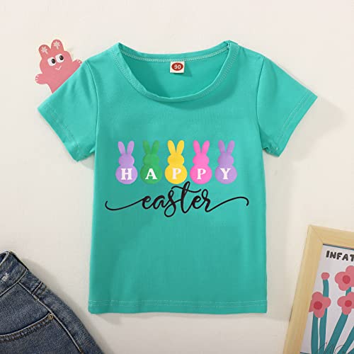 Happy Easter Shirts For Women Kids Bunny Family Matching Outfits Cute Toddler Boys Girls T-Shirt Short Sleeve (Green, 1-2T) #TOP6
