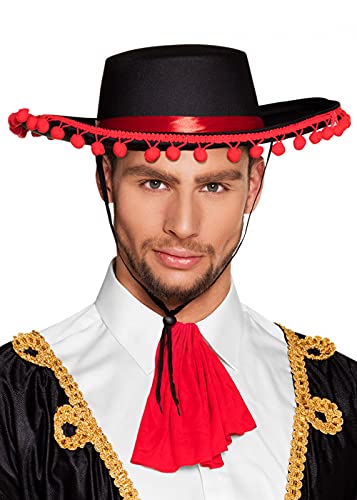 Sancto International Mens Red Bobble Spanish Flamenco Hat