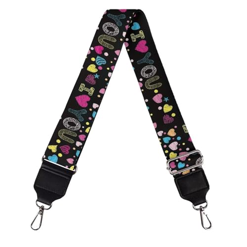 Image of TODIYADDU I Love You Guitar Straps for Crossbody Colorful Love Heart Purse Strap Replacement Straps for Handbags for Girlfriend Women Bag Straps for Canas Bag Handbag Computer Bag Camera Bags Gifts