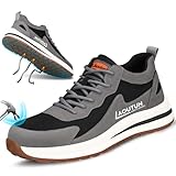 LAoutun Steel Toe Shoes for Men Women Safety Work Shoes Indestructible Steel Toe Sneakers Lightweight Work Shoes Toe Shoes