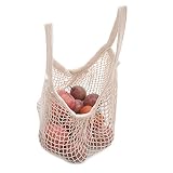 DimiDay Cotton Net Shopping Tote Ecology Market String Bag Organizer-for Grocery Shopping & Beach, S