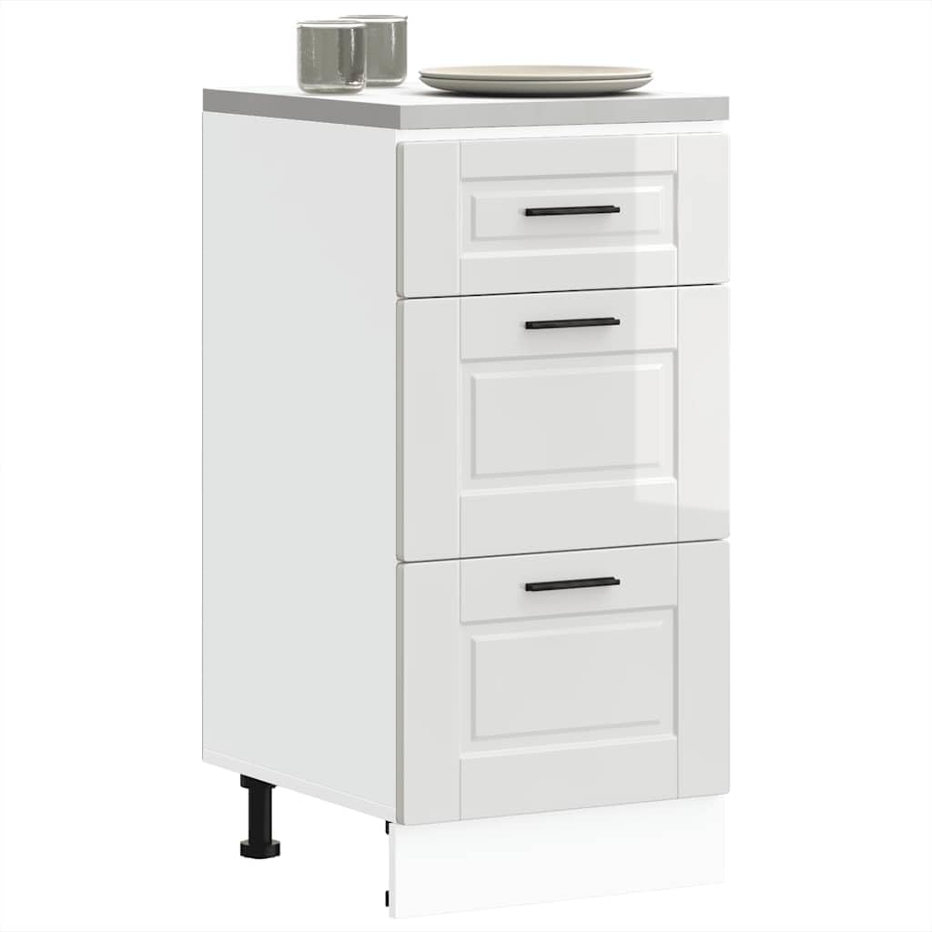 Juego de 2 unidades de armario de madera en color blanco con diseño que ahorra espacio, patas ajustables en altura y compartimento grande para almacenamiento adicional en la cocina