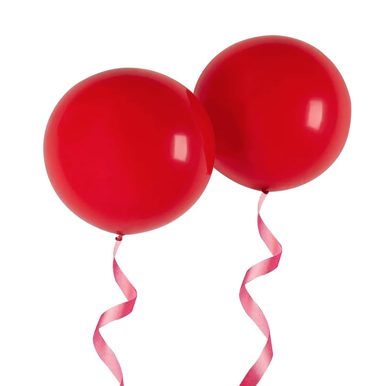 Belarabia Extra Large Big Balloons 90cm/36 Inch - Round Jumbo Giant For Wedding Birthday Baby Shower Decorations - Pack of 5pcs (Red)