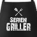 MoonWorks Grill-Schürze für Männer mit Spruch Seriengriller Baumwoll-Schürze Küchenschürze schwarz Unisize