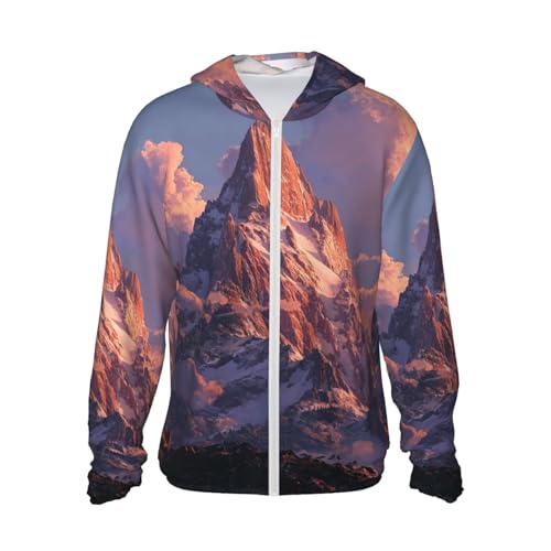 UPF 50+ Mount at Sunset Sun Protection Hoodie Rash Guard Shirt Long Sleeve Sun Shirt Lightweight Jacket