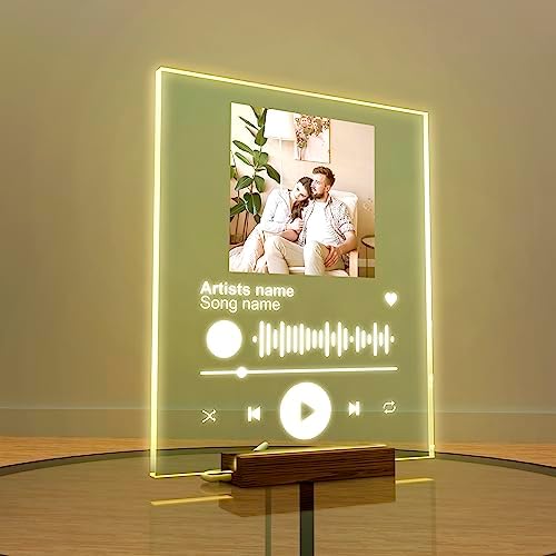 EGD Personalized Spotify Plaque Gifts for Her Him Girlfriend Boyfriend, Custom Picture Frame for Women Men, Customized Photo Gifts for Couple Wife Husband on Anniversary Birthday