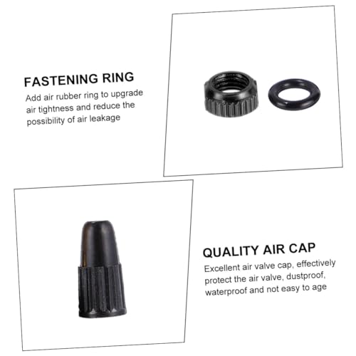 GAROZATION 1pc Bike Tubeless Valve Inflating Valve for Mountain Cycling Black Design Prevents Air Leakage Easy to Install Compatible Tubeless Tires