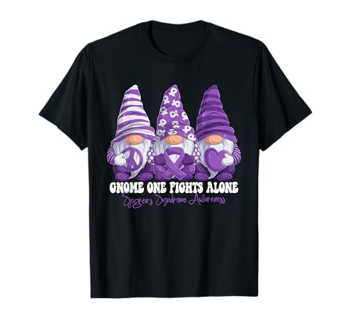 Sjogren's Syndrome Awareness Mes Purple Ribbon Gnomies Camiseta