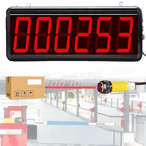 LYDZUSDP Smart Counter,6-Digit Display LED Counter Meter,Sensing Distance 30-70CM Adjustable,Sensitivity 4 Gears Switching&Power Failure Memory