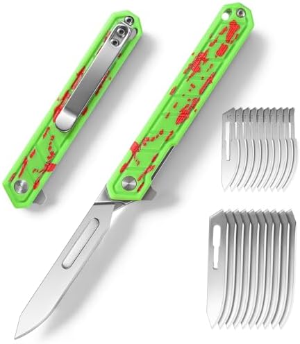 NEXSEN Folding Scalpel Knife, Mini Slim Pocket Knife with 10pcs #...