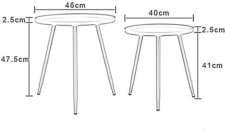 Table d'appoint moderne en métal jaune bout de canapé stable 40x43.5cm - 3