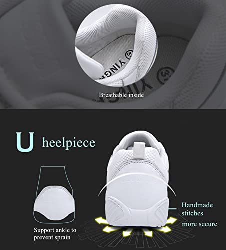 Dadawen Cheer Shoes For Youth Girls Women White Cheerleading Dancing Shoes Athletic Training Tennis Walking Breathable Competition Cheer Sneakers White Us Size 7/Eu Size 38 #TOP3