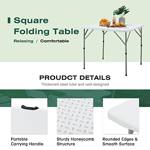 Erommy Hdpe Picnic Folding Table Set With 4 Folding Chairs, 4 Ft Card Table Set, Portable And Lightweight, Suitable For Camping, Picnic, Party, Group Activity #TOP5